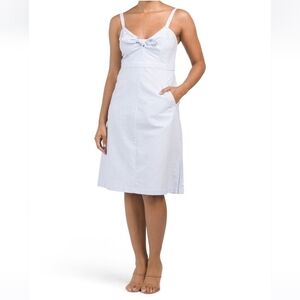 LUSH Knot Front Midi Cotton Dress